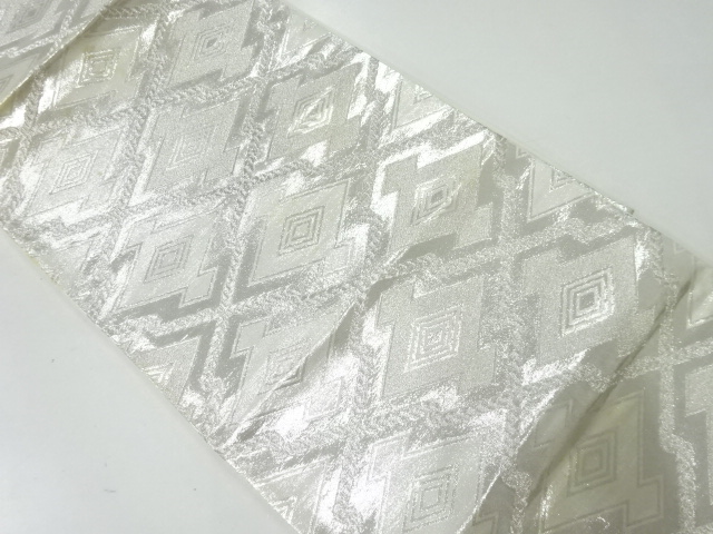 アンティーク　松皮菱模様織出し袋帯（材料）